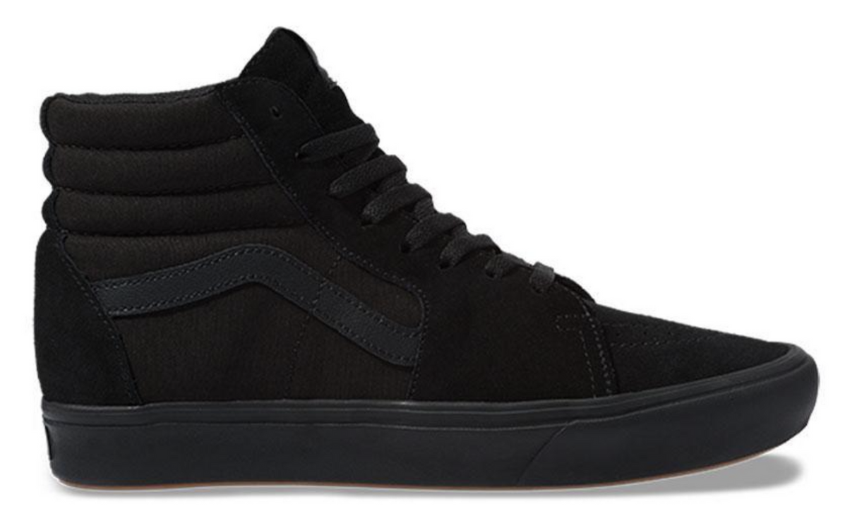 Vans Mens High Top Comfy Cush Sk8-Hi Shoes Boots Sneakers Casual - Black/Black