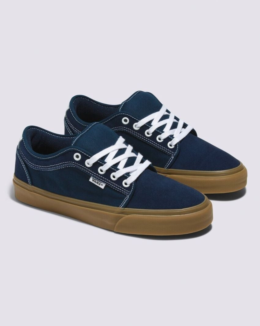 Vans Skate Chukka Low Lace Up Shoes in Dress Blues/Gum