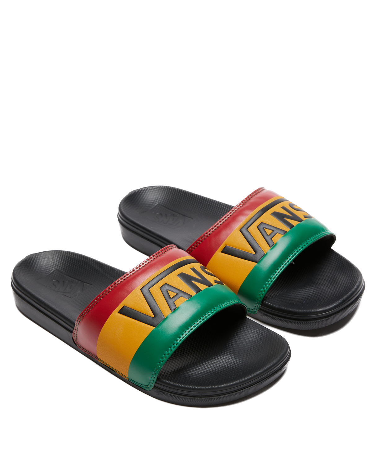 Vans La Costa Slide On Slides Flip Flops Bob Marley Reggae - Rasta Black