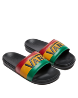 Vans La Costa Slide On Slides Flip Flops Bob Marley Reggae - Rasta Black