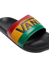 Vans La Costa Slide On Slides Flip Flops Bob Marley Reggae - Rasta Black