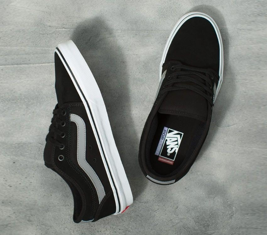 Vans Mens Chukka Low Side Stripe Casual Canvas Shoes Sneakers- Black/Gray/White