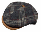 Herman Mens Boxer Made In Italy Flat Cap Ivy Pure Wool - Patchwork