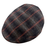 Herman Mens Discovery Made In Italy Flat Cap Ivy Pure Wool - Black/Red