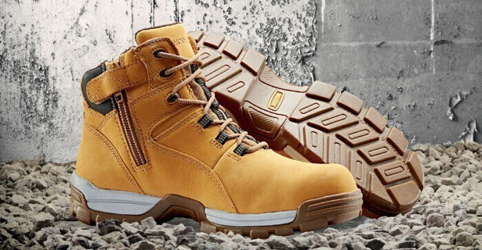 Wolverine Tarmac II Steel Cap Safety Boots Waterproof Zip Sided Shoes - Wheat