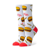 Stance "Fries Before Guys" Burger & Fries Crew Socks – Fun Food Print