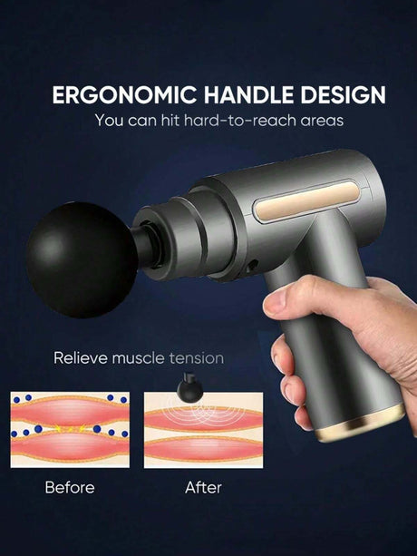 4 Speed Massage Gun 4 Heads Muscle Massage Chargeable Handheld Deep Tissue