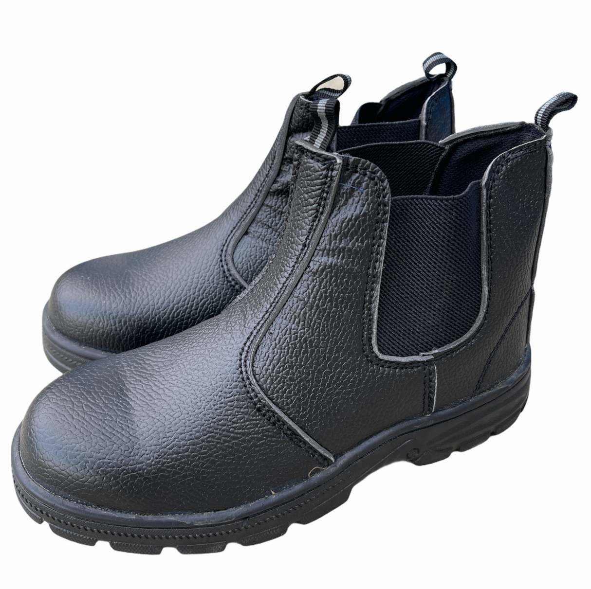 Steel Toe Cap Chelsea Boots Safety Elastic Sided Shoes Work Workwear - Black