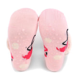 1 Pair Ladies Thick Fur Bed Socks Womens Sherpa Fluffy Non Slip - Flamingo