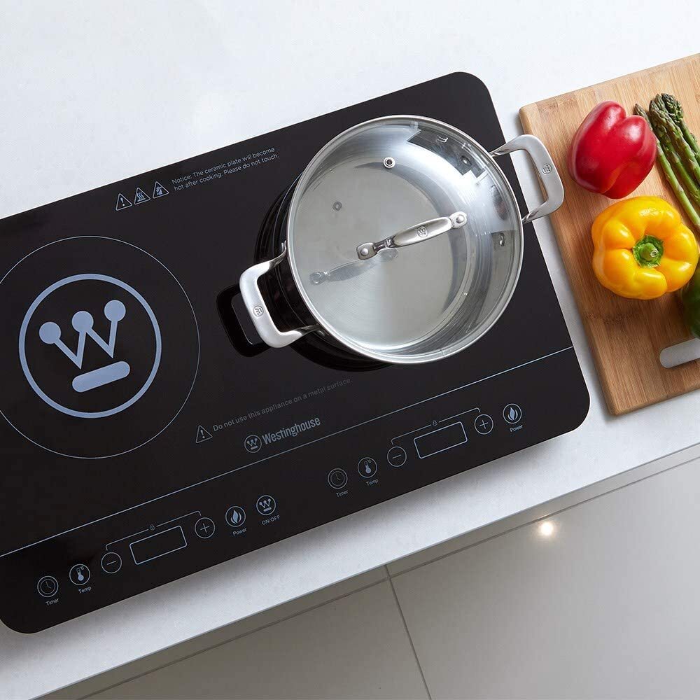 Westinghouse 2400W Twin Induction Touchscreen Cooktop / Hot plate - Black