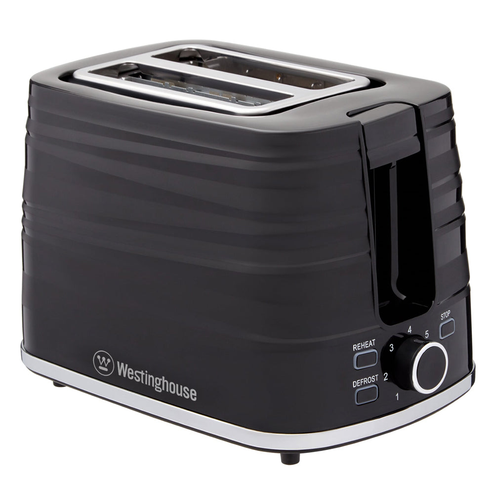 Westinghouse Plastic 1.7L Kettle & 2 Slice Toaster Pack - Black WHKTPK07K