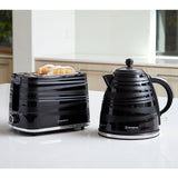 Westinghouse Plastic 1.7L Kettle & 2 Slice Toaster Pack - Black WHKTPK07K