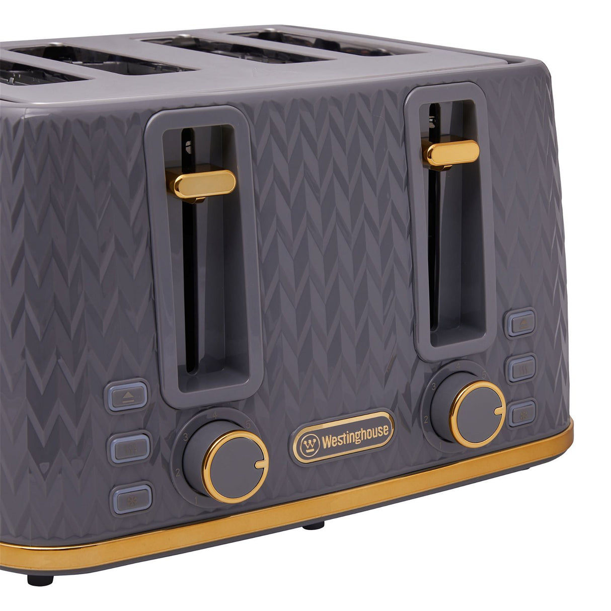 Westinghouse 1.7L Kettle & 4 Slice Toaster Pack Grey/Gold Zig Zag Pattern