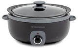 Westinghouse 6.5L Non Stick Ceramic Bowl Crock Pot Glass Lid Cookware - Black