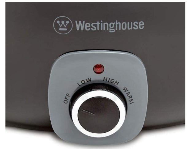 Westinghouse 6.5L Non Stick Ceramic Bowl Crock Pot Glass Lid Cookware - Black