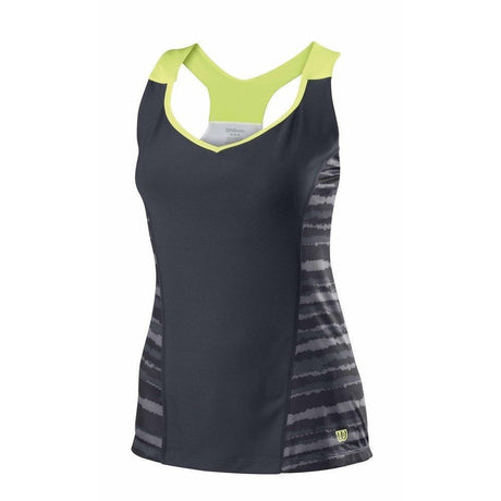 WILSON Womens Cardiff Wavy Print Tennis Tank Top T Shirt Tee WR3121200 - Coal