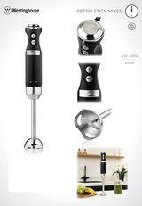 Westinghouse Retro Series New House Kitchen Corded Handheld Blender - Black