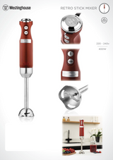 Westinghouse Retro Series New House Kitchen Corded Handheld Blender - Red