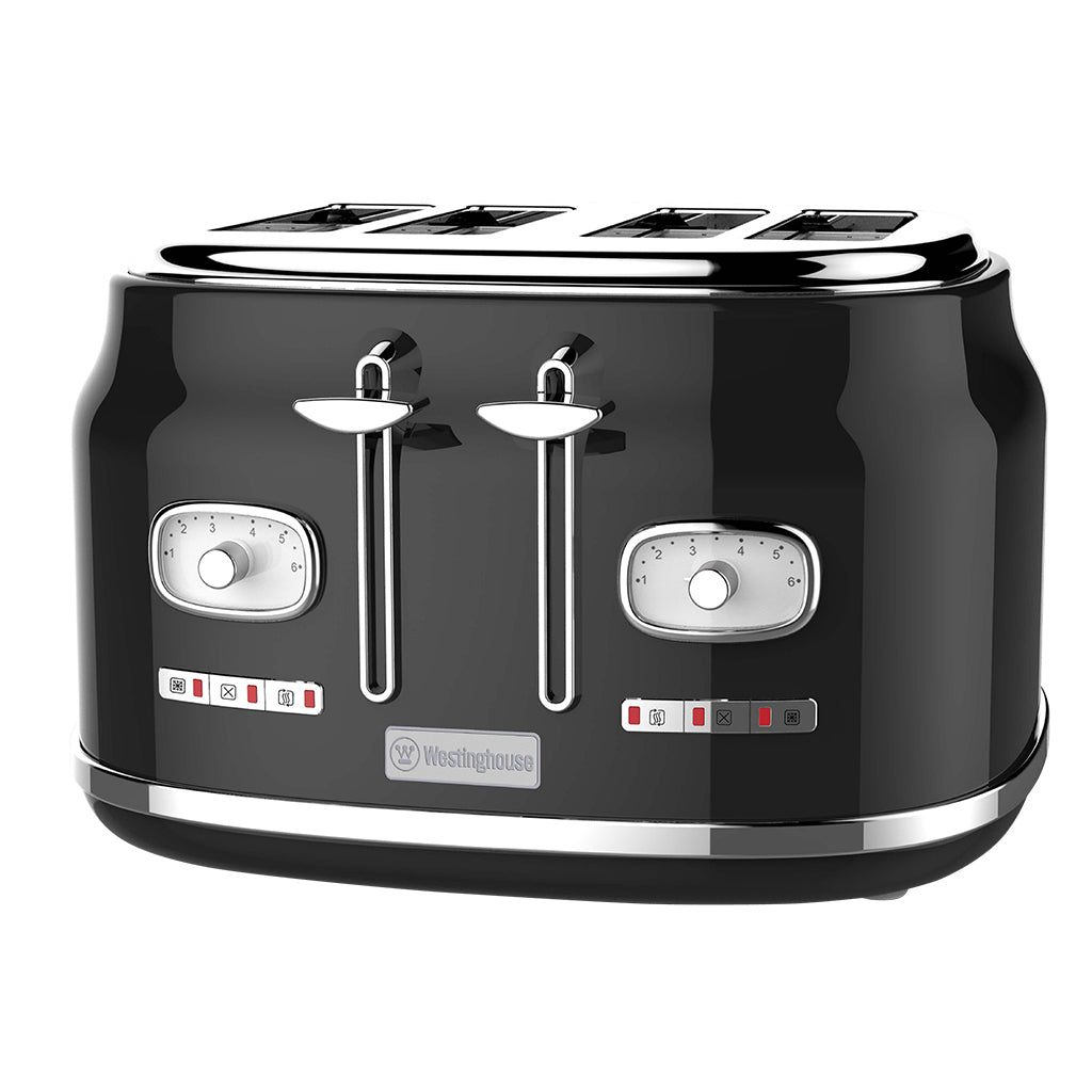 Westinghouse Retro Series 4 Slice Toaster with Removable Crumb Tray - Black