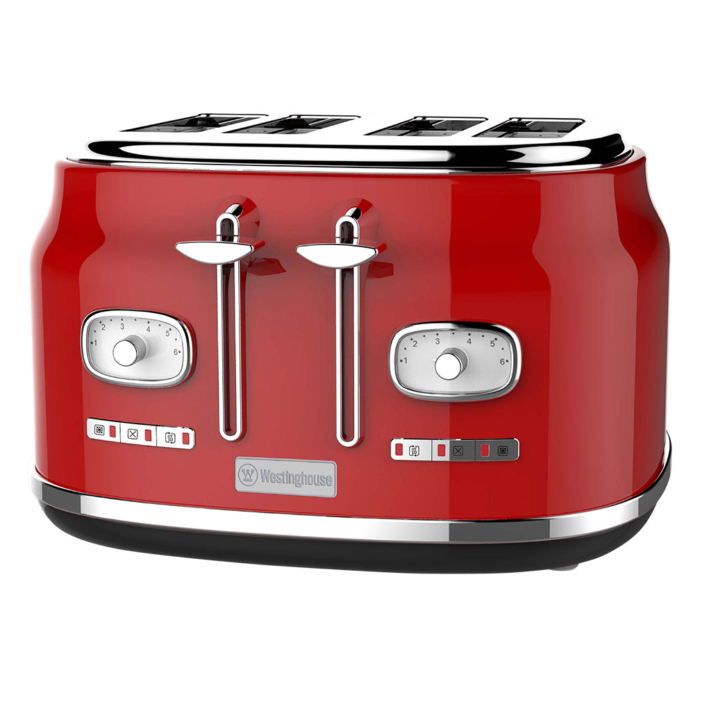 Westinghouse Retro Series 4 Slice Toaster with Removable Crumb Tray - Red