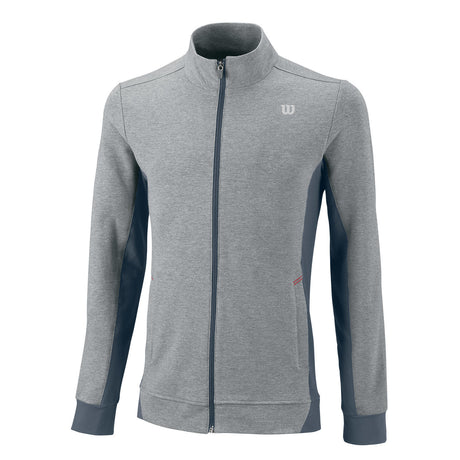 WILSON Mens Rush Knit Jacket Tennis Gym Training Sports Zip Top - Heather Grey