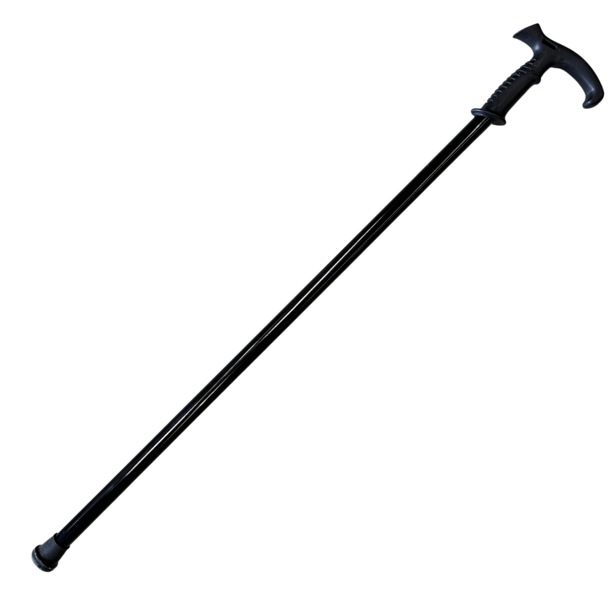 90cm Extra Sturdy Steel Walking Stick Pole w Ergonomic Handle - Black