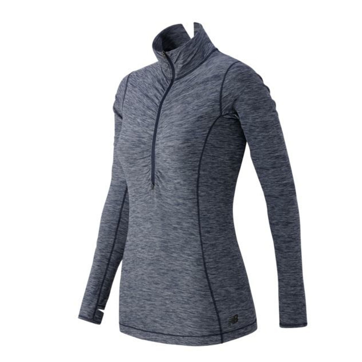 NEW BALANCE In Transit Half Zip Activewear Gym Tennis Training Sports Long Sleeve Top - Charcoal