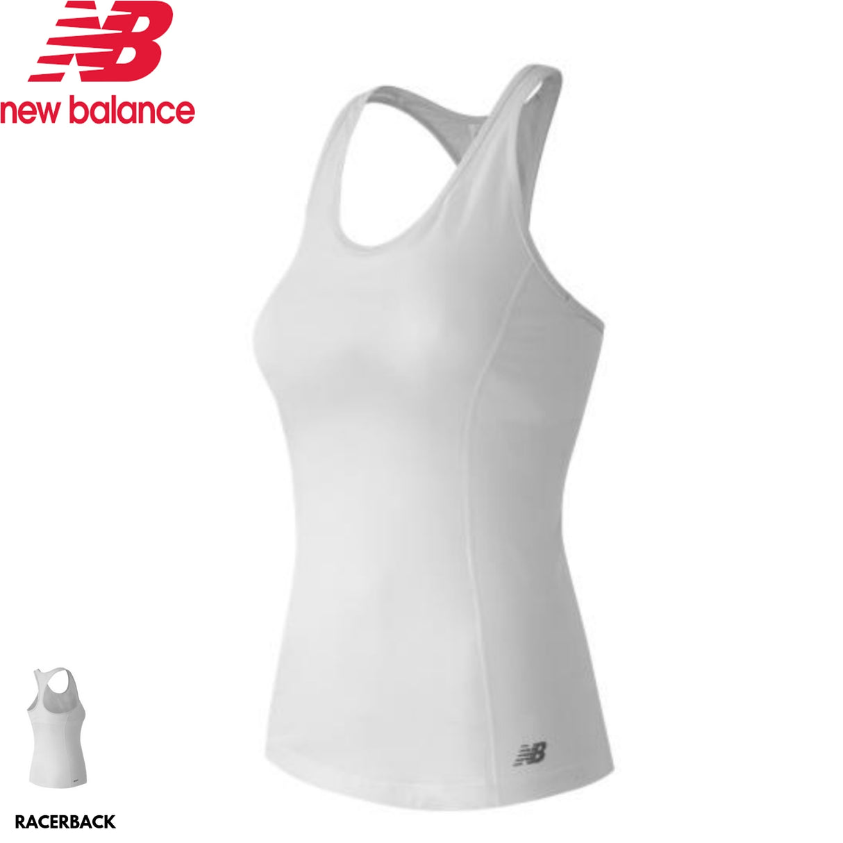 NEW BALANCE Womens Racerback Bra Tennis Top - White