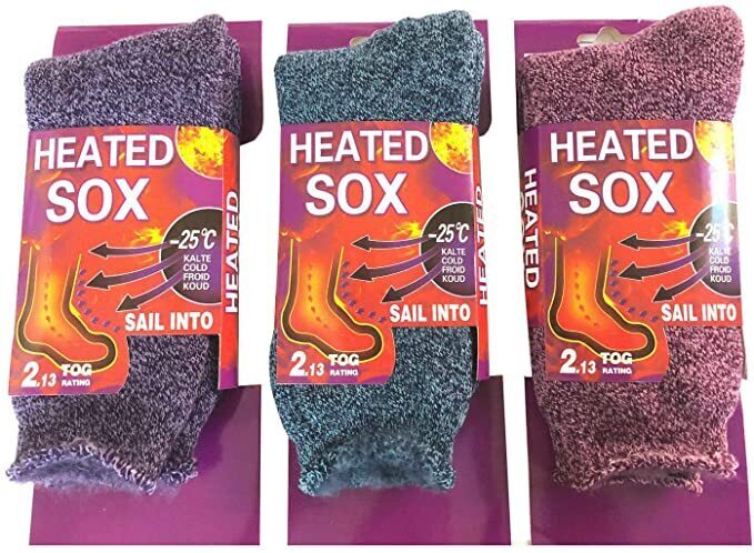 1 Pair Womens THICK THERMAL HEATED SOCKS Warm Winter Comfort Work Sox Ski Ladies