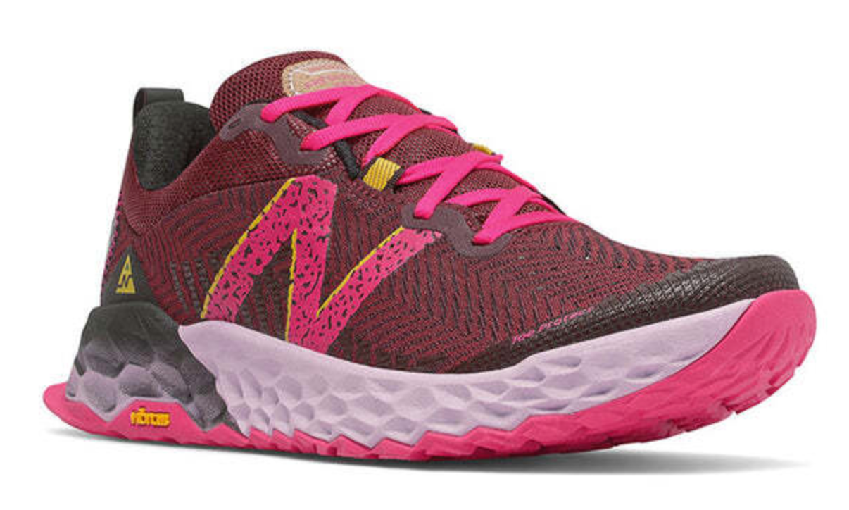 New Balance Womens Hierro V6 Wide Shoes Vibram Trail Running - Garnet/Pink Glo