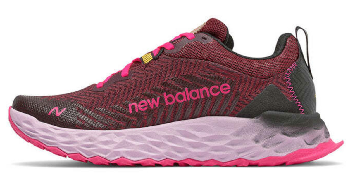 New Balance Womens Hierro V6 Wide Shoes Vibram Trail Running - Garnet/Pink Glo