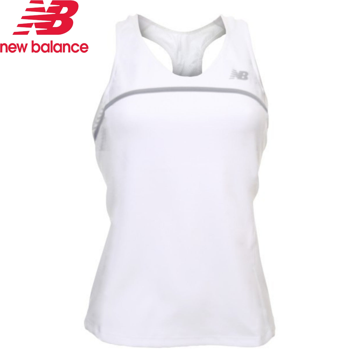 NEW BALANCE Womens Tournament Racerback Tennis Top - White