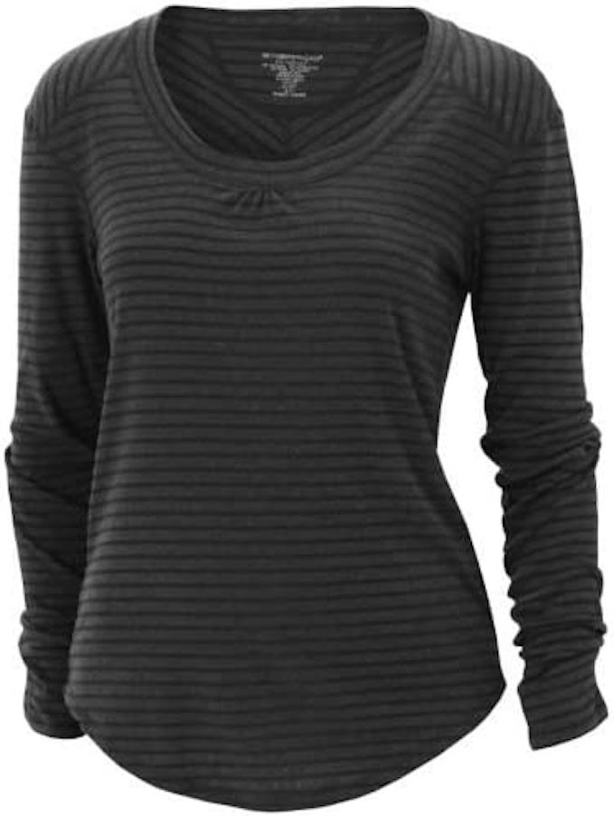 ExOfficio Dri Pointelle Scoop Top T-Shirt Raglan Long Sleeve 2011-0876 Quick Dry - Black