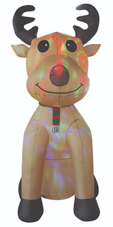 245cm Xmas Christmas Charm Inflatable Disco Reindeer w/ Multi LED Lights