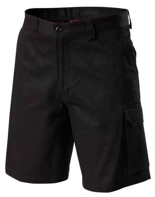 HARD YAKKA Generation Y Work Cargo Shorts Cotton Drill Utility Pockets Y05500 - Black (602)