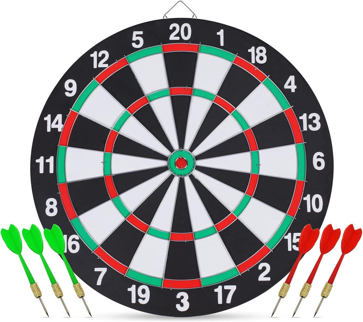 15" Dartboard Dart Board with Steel Darts Professional Competition Party Game