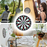 15" Dartboard Dart Board with Steel Darts Professional Competition Party Game