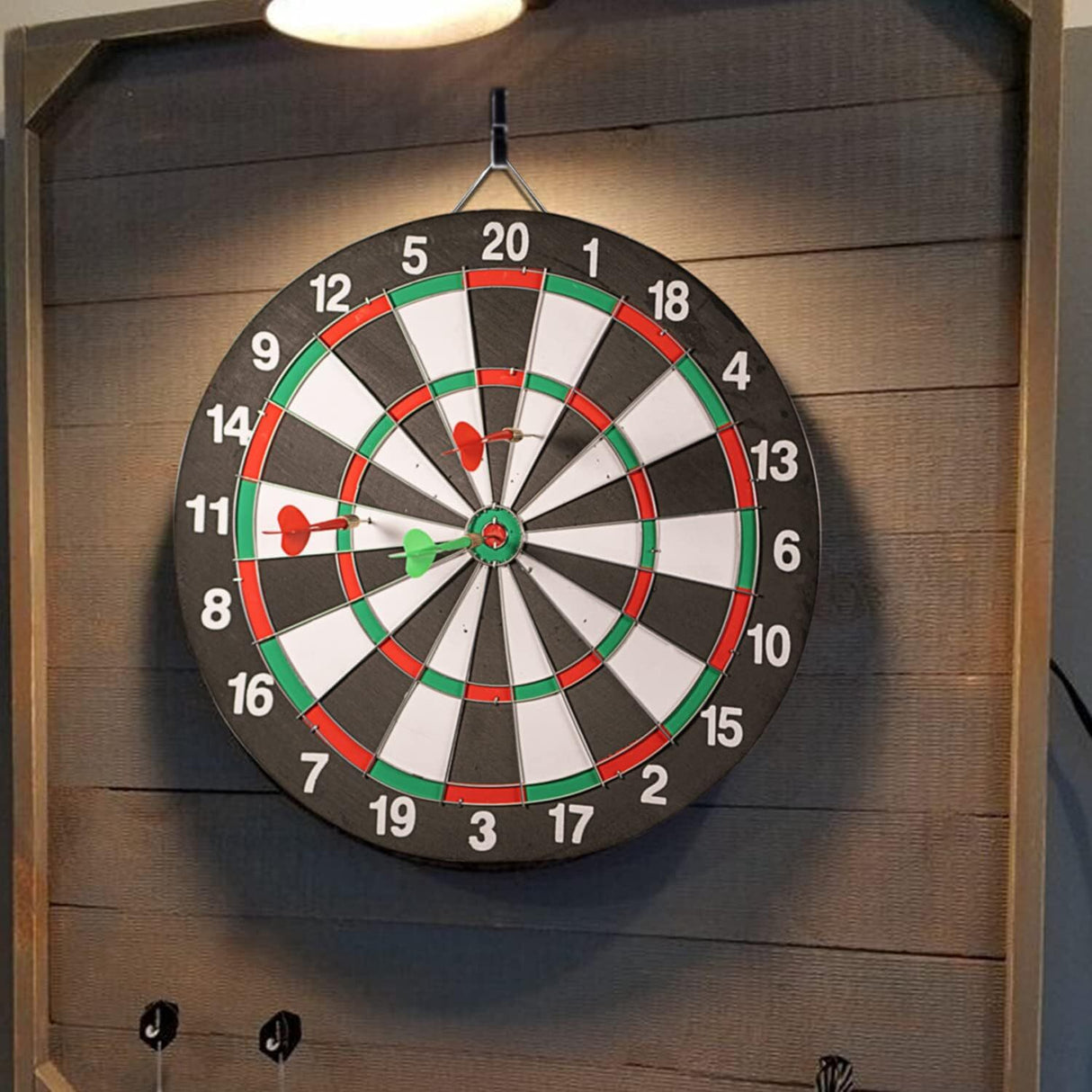 15" Dartboard Dart Board with Steel Darts Professional Competition Party Game